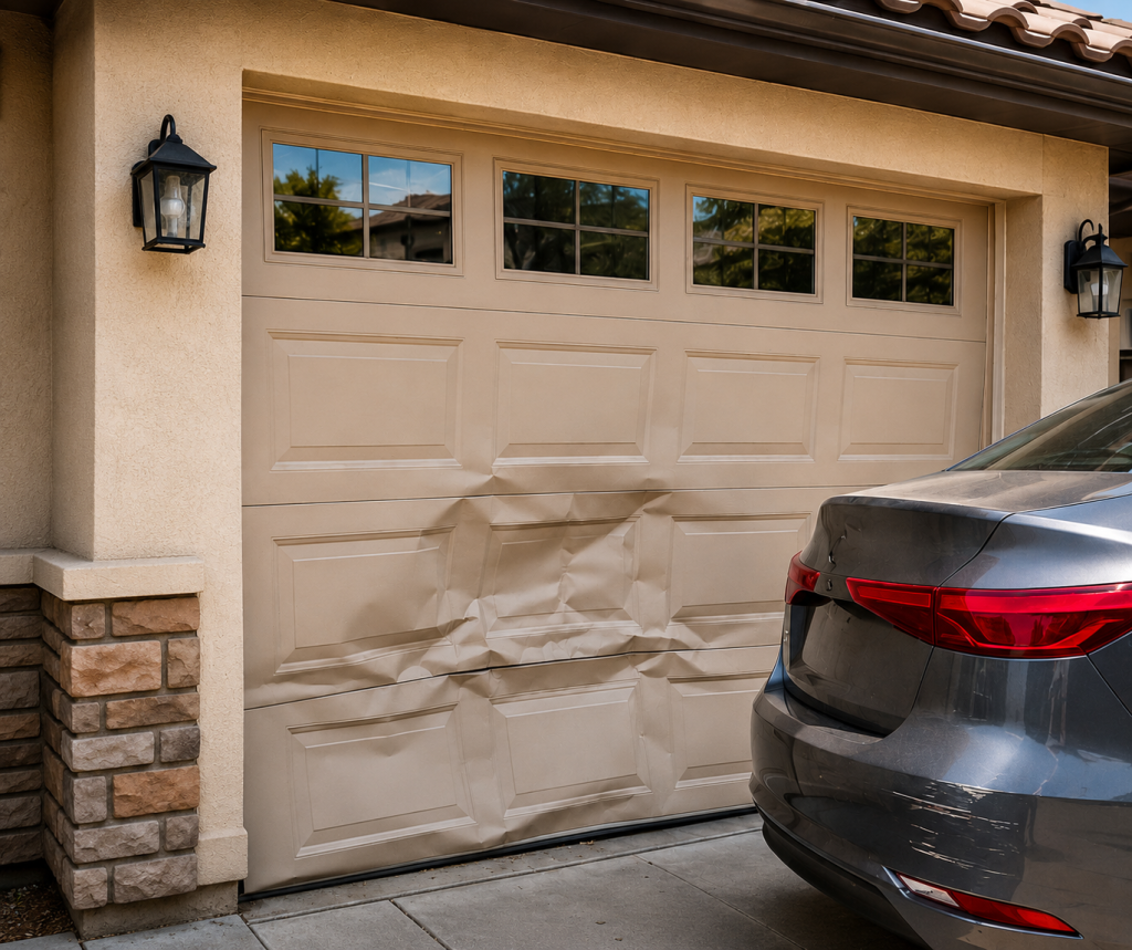 car crashed into garage 